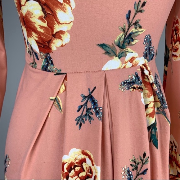 Reb & J. 220 | Floral Long Sleeve Midi Dress - Picture 5 of 8